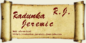 Radunka Jeremić vizit kartica
